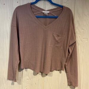 Urban ROMANTICS Crop Long Sleeve Rib Knit Sweater Size medium